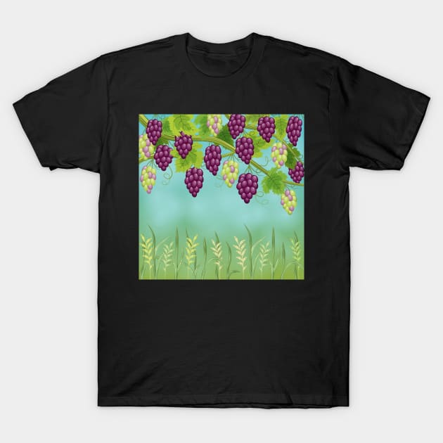 Grapes Vine T-Shirt by Designoholic
